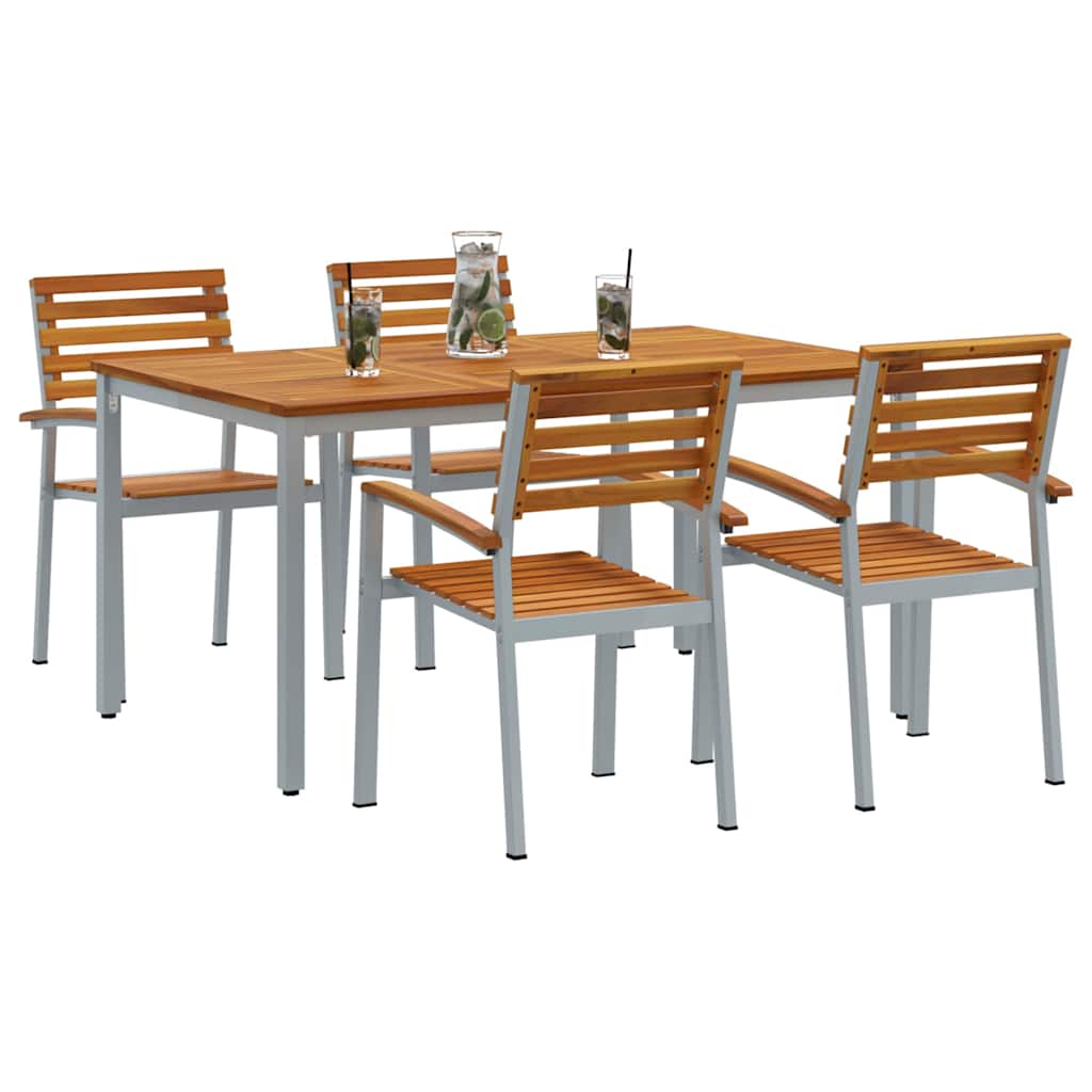 Have Spisebordssæt 5 pcs Grå og brun 150 x 90 x 75 cm
