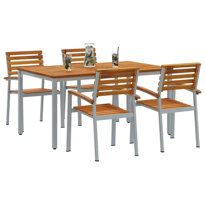 Have Spisebordssæt 5 pcs Grå og brun 150 x 90 x 75 cm