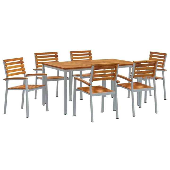 Have Spisebordssæt 7 pcs Grå og brun 150 x 90 x 75 cm