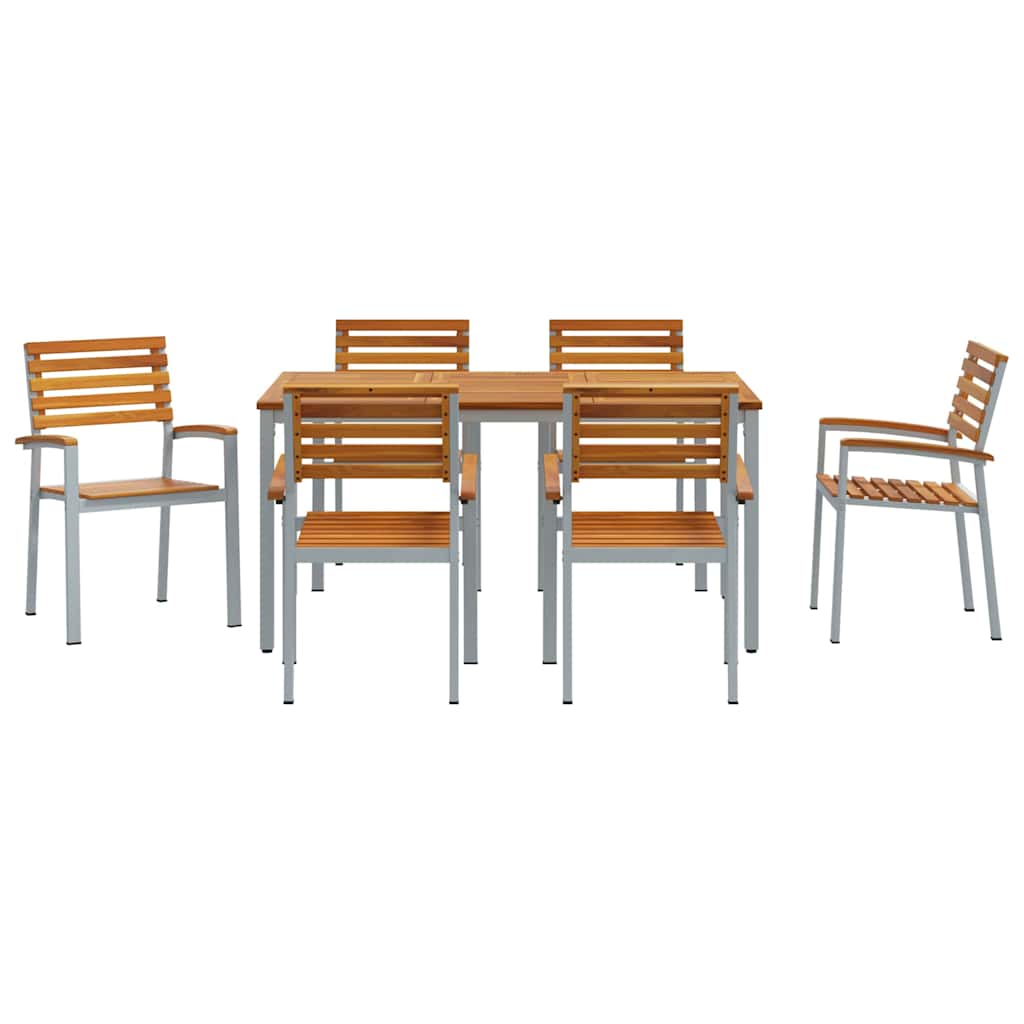 Have Spisebordssæt 7 pcs Grå og brun 150 x 90 x 75 cm