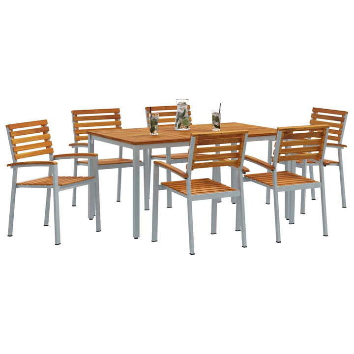 Have Spisebordssæt 7 pcs Grå og brun 150 x 90 x 75 cm