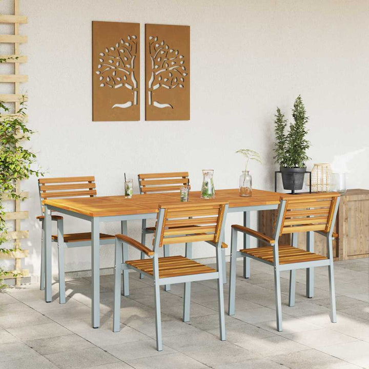 Have Spisebordssæt 5 pcs Grå og brun 180 x 90 x 75 cm