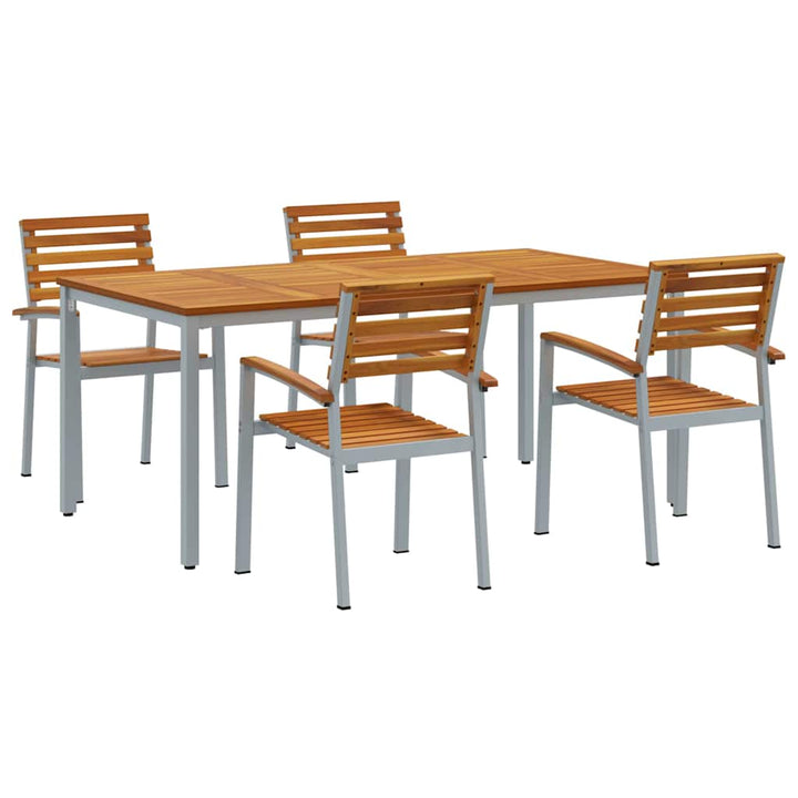 Have Spisebordssæt 5 pcs Grå og brun 180 x 90 x 75 cm