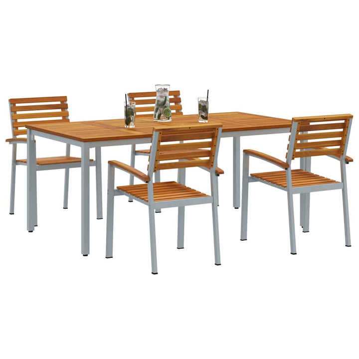 Have Spisebordssæt 5 pcs Grå og brun 180 x 90 x 75 cm