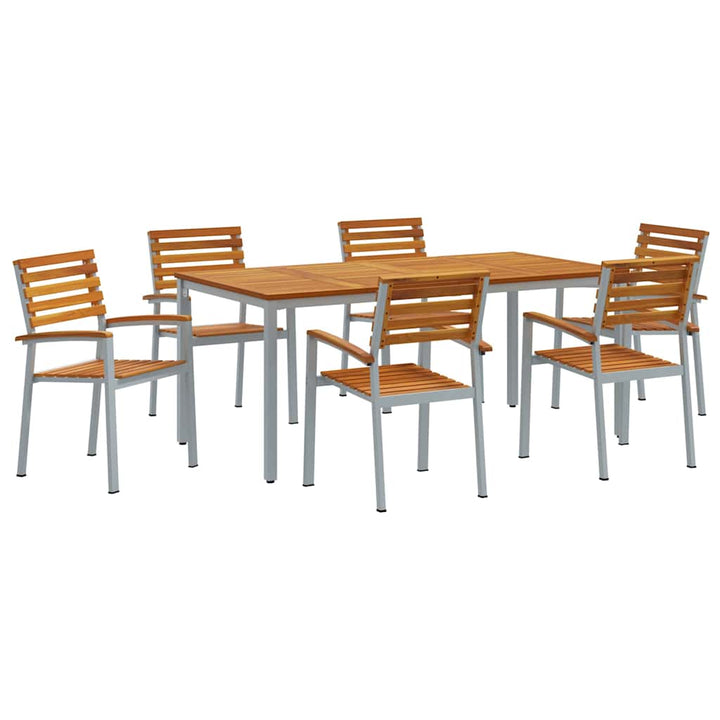 Have Spisebordssæt 7 pcs Grå og brun 180 x 90 x 75 cm