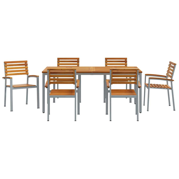 Have Spisebordssæt 7 pcs Grå og brun 180 x 90 x 75 cm