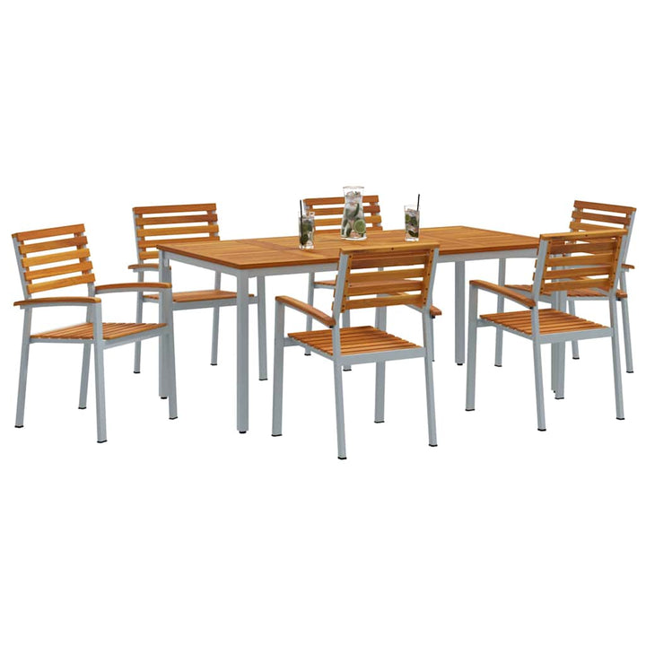 Have Spisebordssæt 7 pcs Grå og brun 180 x 90 x 75 cm