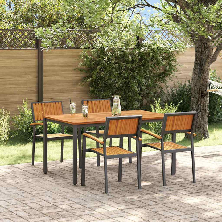 Have Spisebordssæt 5 pcs Sort og brun 150 x 90 x 75 cm