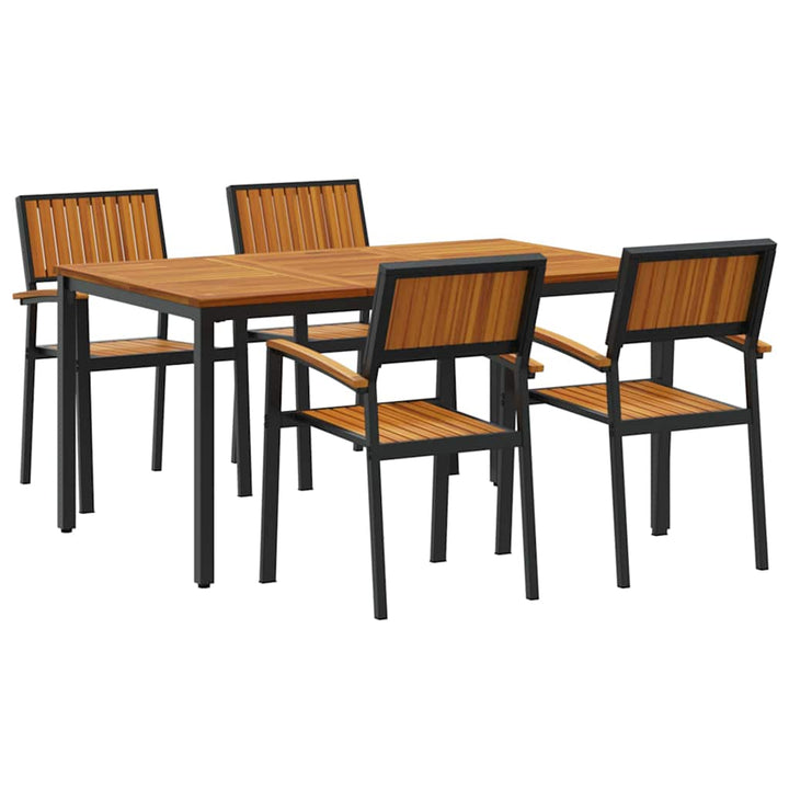 Have Spisebordssæt 5 pcs Sort og brun 150 x 90 x 75 cm