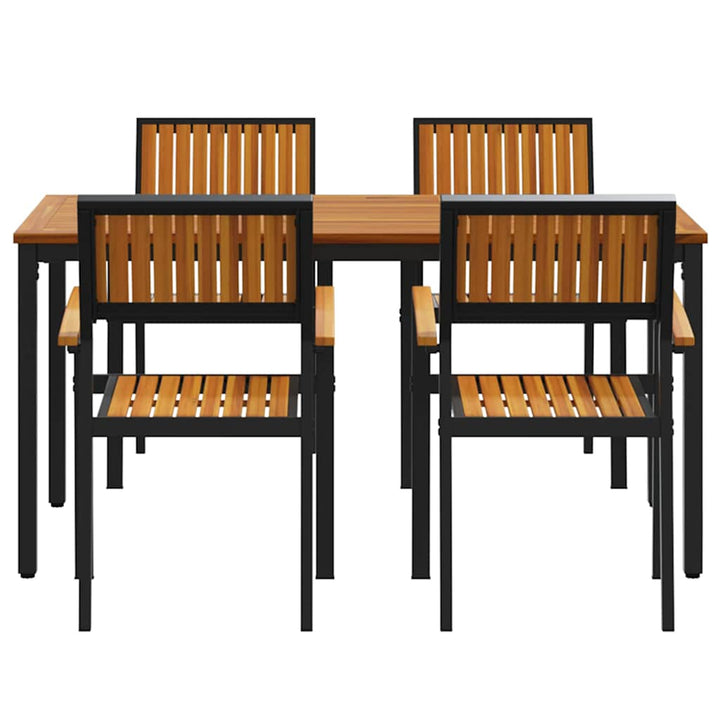 Have Spisebordssæt 5 pcs Sort og brun 150 x 90 x 75 cm