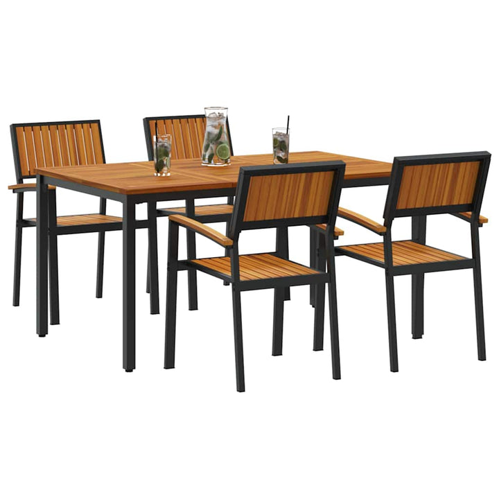 Have Spisebordssæt 5 pcs Sort og brun 150 x 90 x 75 cm