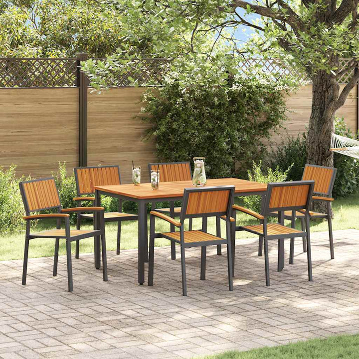 Have Spisebordssæt 7 pcs Sort og brun 150 x 90 x 75 cm