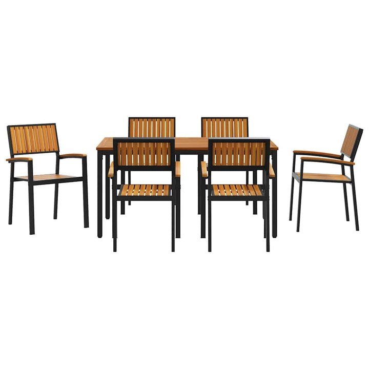 Have Spisebordssæt 7 pcs Sort og brun 150 x 90 x 75 cm