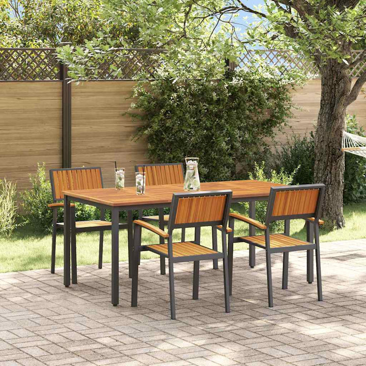 Have Spisebordssæt 5 pcs Sort og brun 180 x 90 x 75 cm