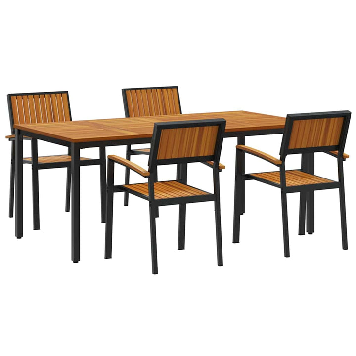 Have Spisebordssæt 5 pcs Sort og brun 180 x 90 x 75 cm