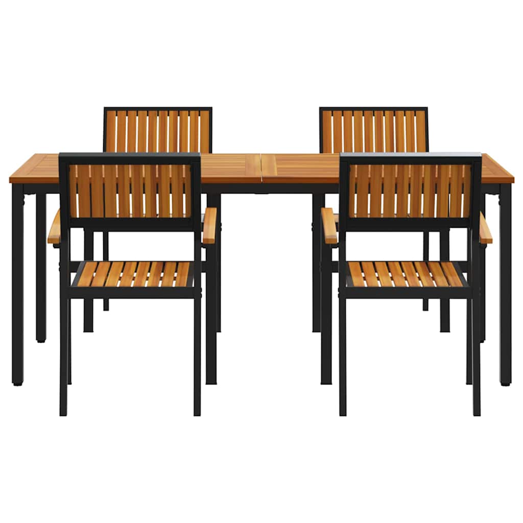 Have Spisebordssæt 5 pcs Sort og brun 180 x 90 x 75 cm