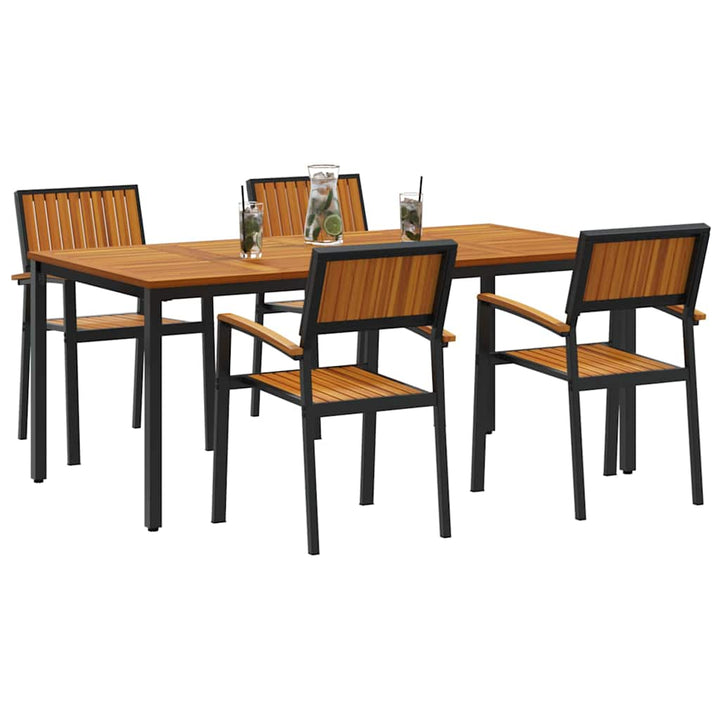 Have Spisebordssæt 5 pcs Sort og brun 180 x 90 x 75 cm