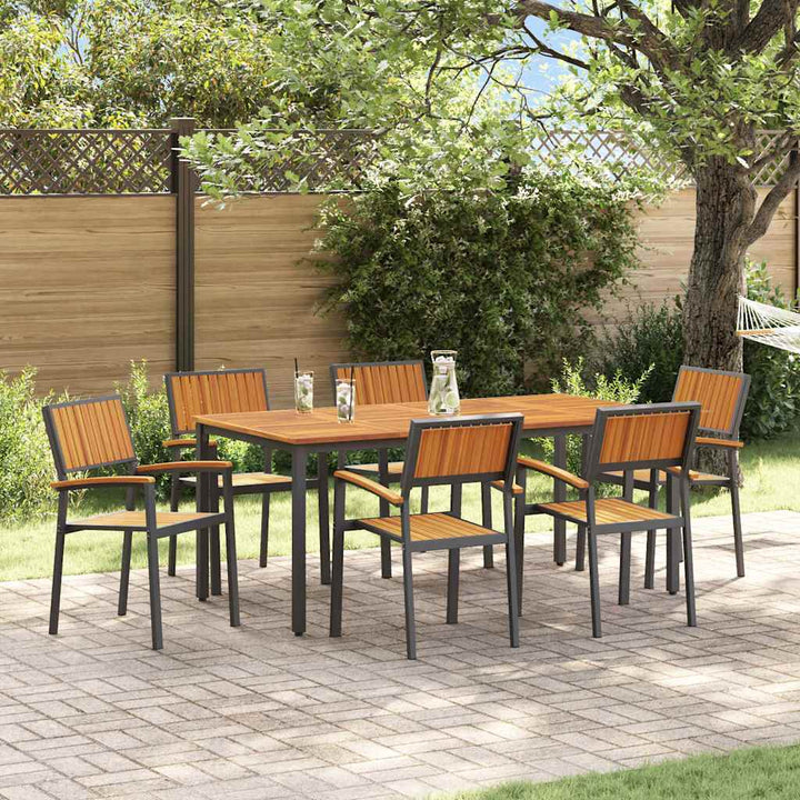 Have Spisebordssæt 7 pcs Sort og brun 180 x 90 x 75 cm