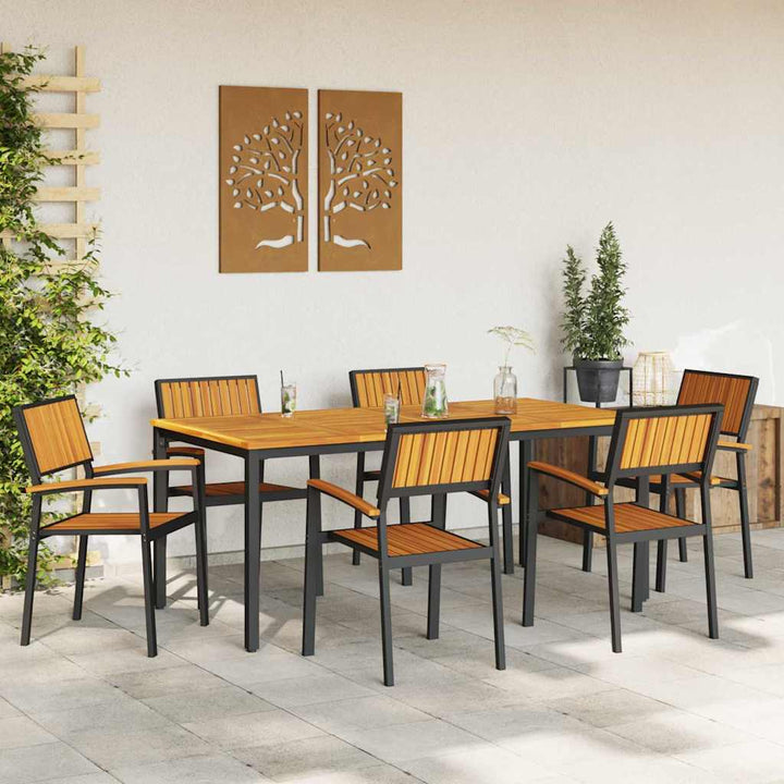 Have Spisebordssæt 7 pcs Sort og brun 180 x 90 x 75 cm