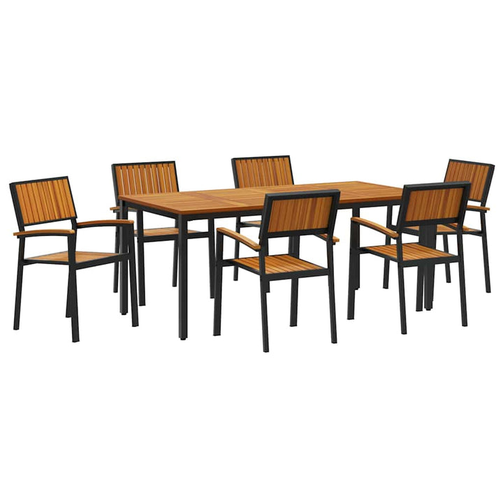 Have Spisebordssæt 7 pcs Sort og brun 180 x 90 x 75 cm