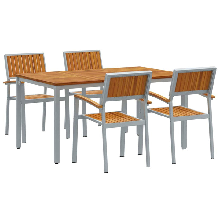 Have Spisebordssæt 5 pcs Grå og brun 150 x 90 x 75 cm