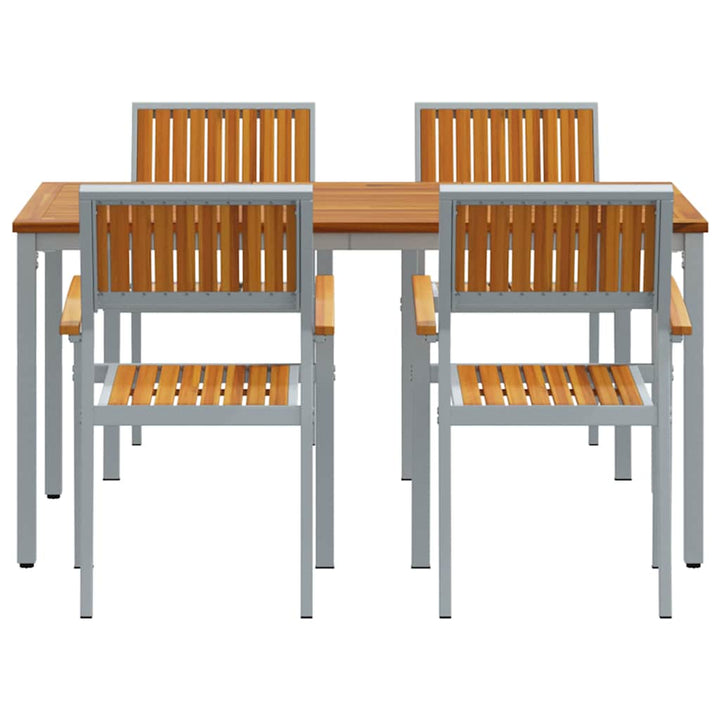 Have Spisebordssæt 5 pcs Grå og brun 150 x 90 x 75 cm