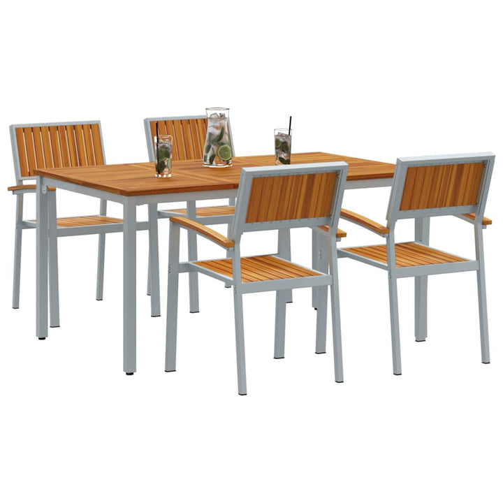 Have Spisebordssæt 5 pcs Grå og brun 150 x 90 x 75 cm