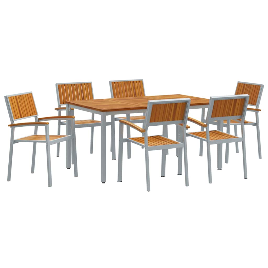 Have Spisebordssæt 7 pcs Grå og brun 150 x 90 x 75 cm