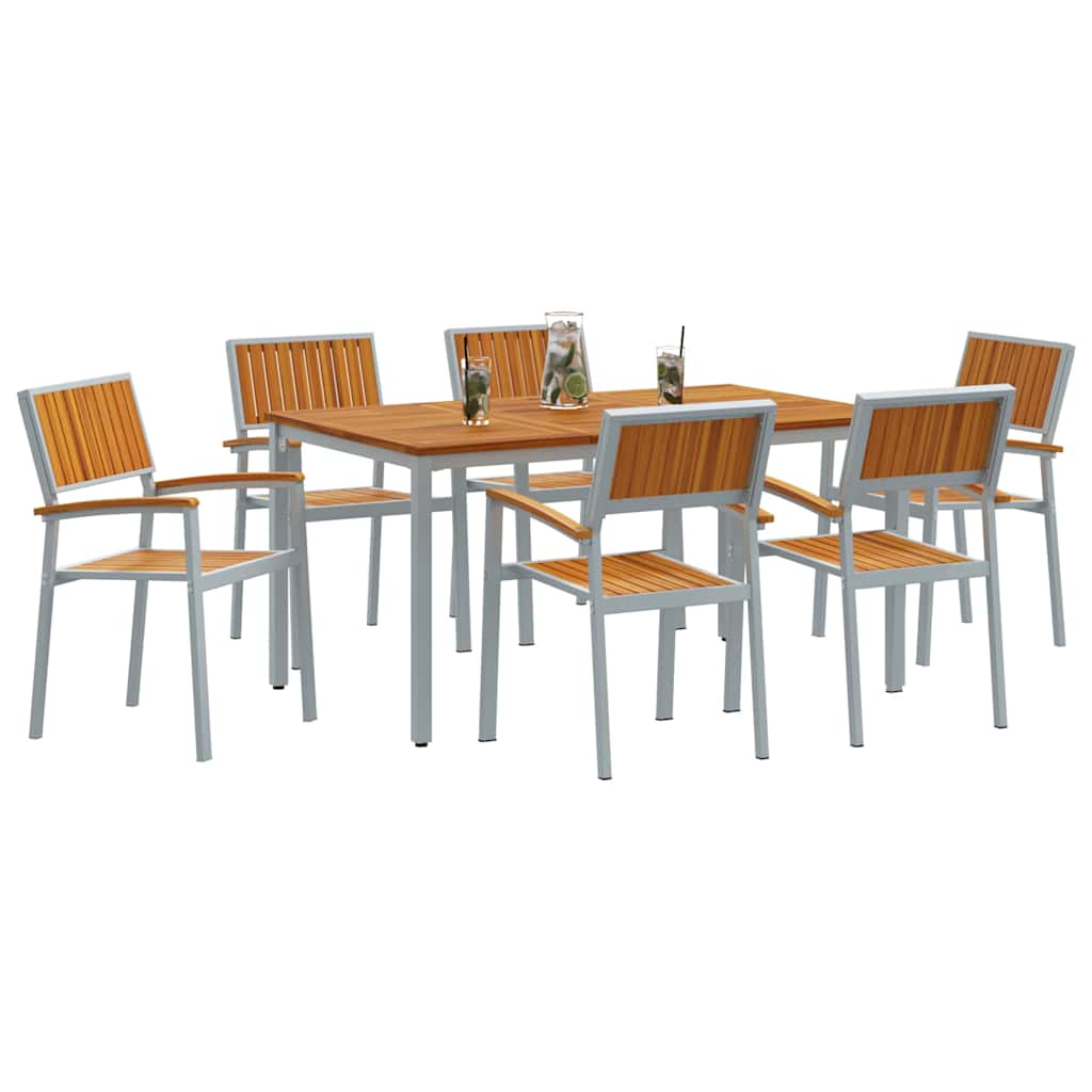 Have Spisebordssæt 7 pcs Grå og brun 150 x 90 x 75 cm