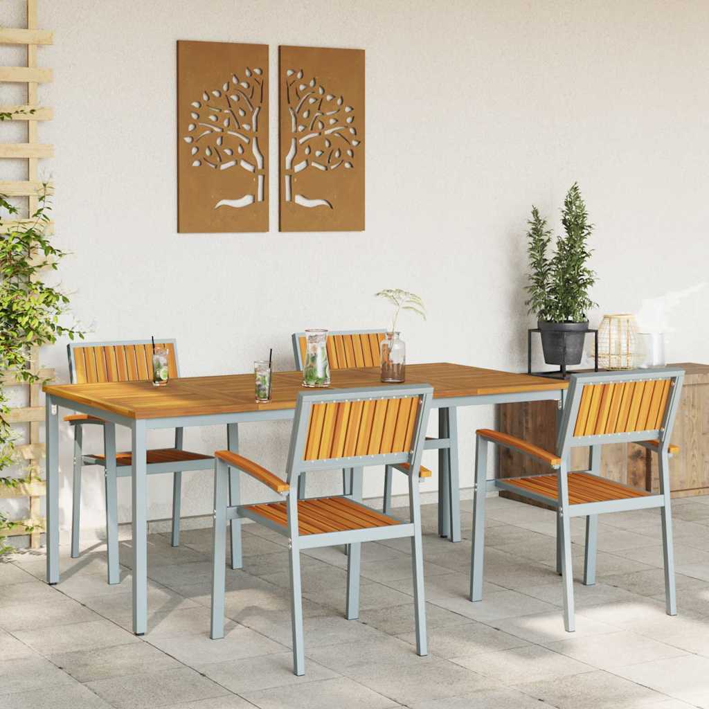 Have Spisebordssæt 5 pcs Grå og brun 180 x 90 x 75 cm