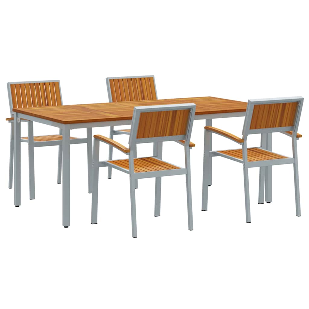 Have Spisebordssæt 5 pcs Grå og brun 180 x 90 x 75 cm