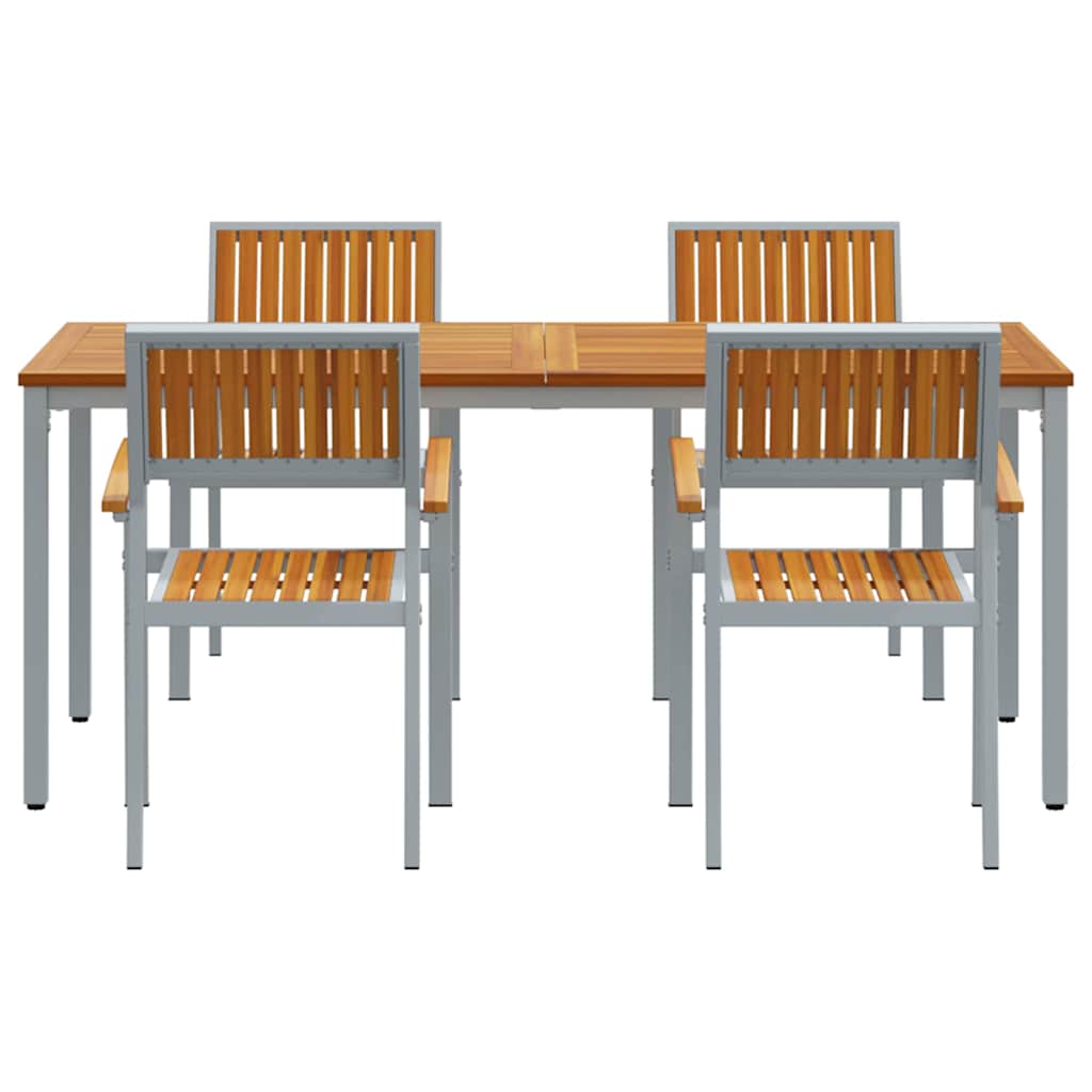 Have Spisebordssæt 5 pcs Grå og brun 180 x 90 x 75 cm