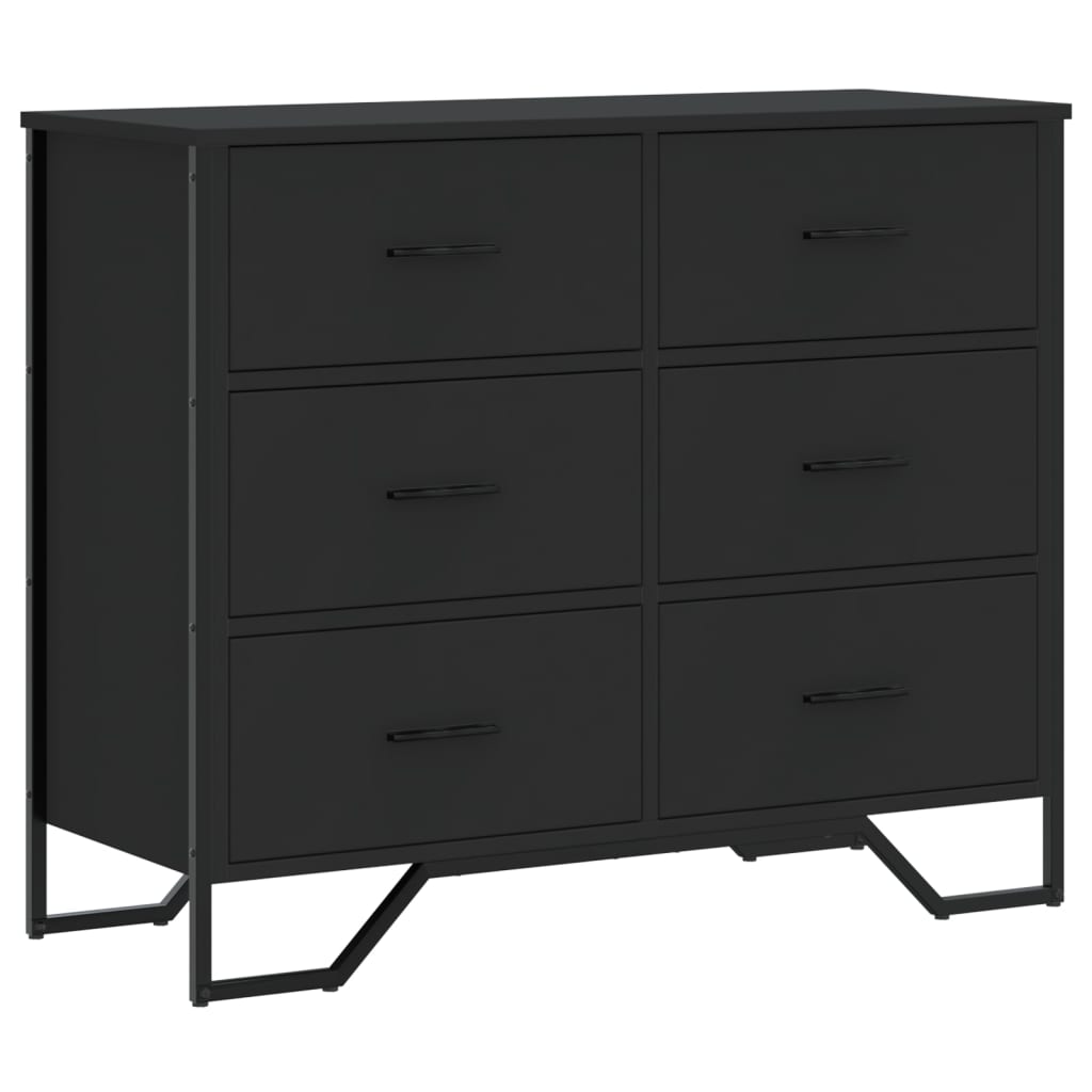 kommode 91x35,5x74,5 cm konstrueret træ sort