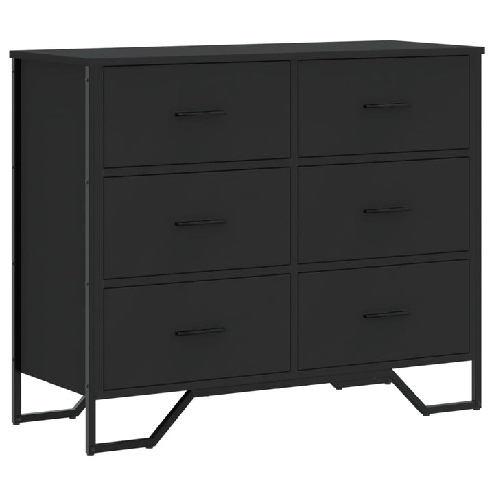 kommode 91x35,5x74,5 cm konstrueret træ sort
