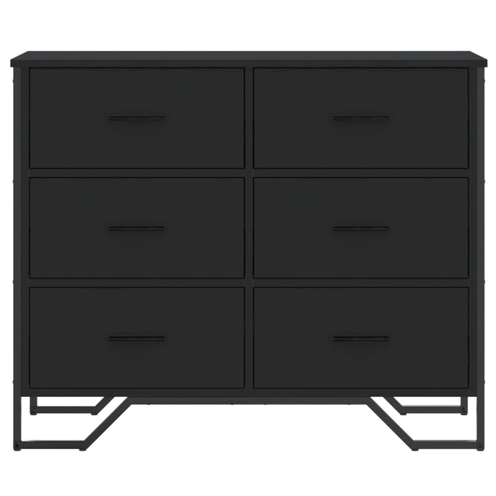 kommode 91x35,5x74,5 cm konstrueret træ sort