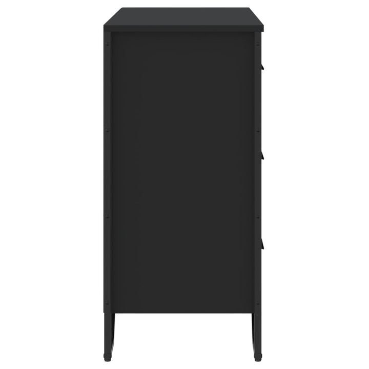 kommode 91x35,5x74,5 cm konstrueret træ sort