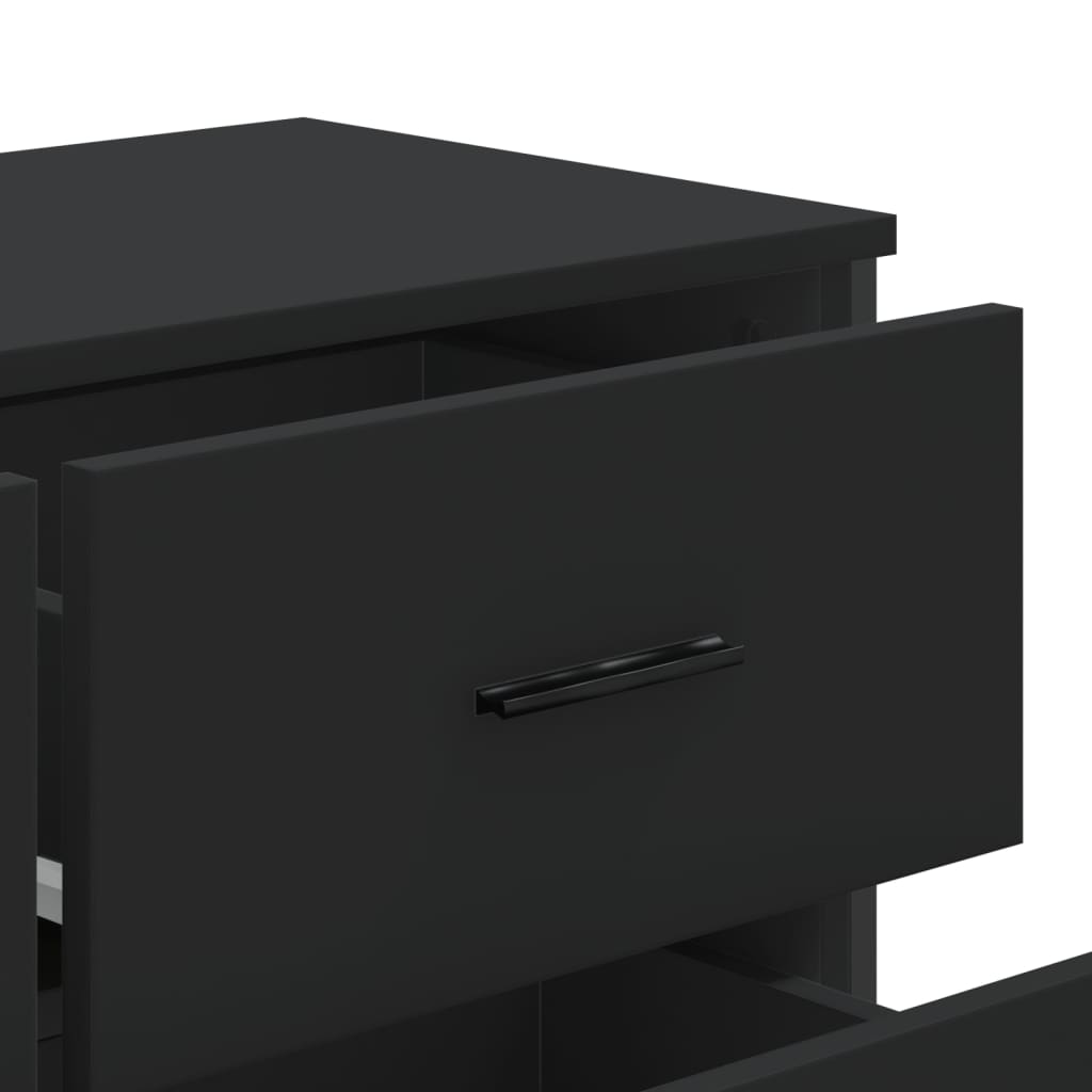 kommode 91x35,5x74,5 cm konstrueret træ sort