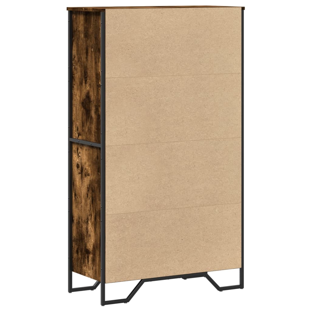 skab 79,5x35,5x137,5 cm konstrueret træ røget egetræsfarve
