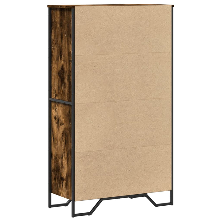 skab 79,5x35,5x137,5 cm konstrueret træ røget egetræsfarve
