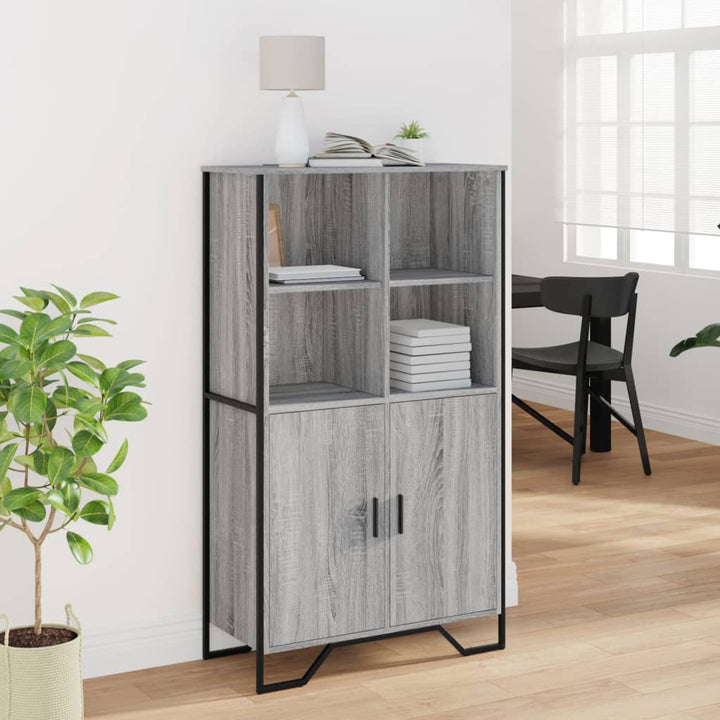 skab 79,5x35,5x137,5 cm konstrueret træ grå sonoma-eg
