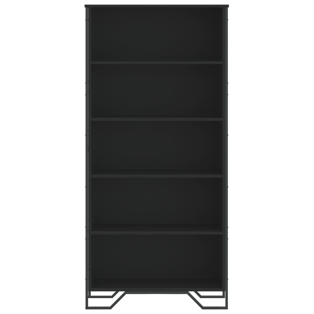 bogreol 80x31x169 cm konstrueret træ sort
