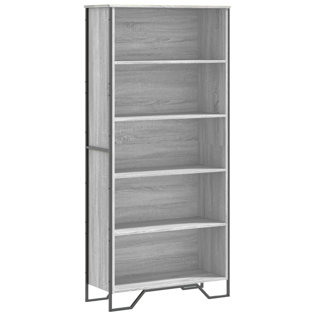 bogreol 80x31x169 cm konstrueret træ grå sonoma-eg