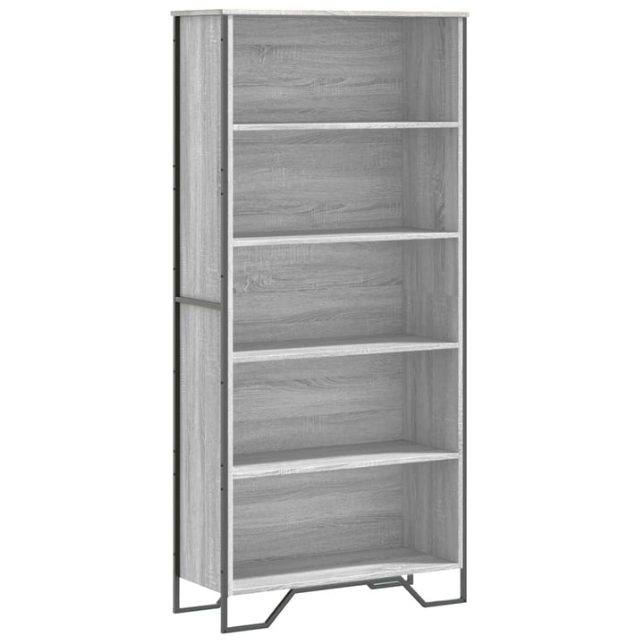 bogreol 80x31x169 cm konstrueret træ grå sonoma-eg