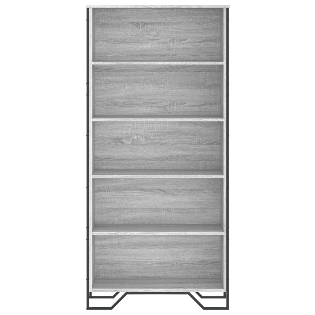bogreol 80x31x169 cm konstrueret træ grå sonoma-eg