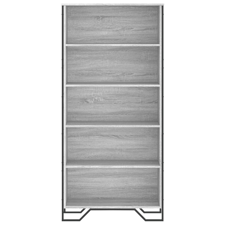 bogreol 80x31x169 cm konstrueret træ grå sonoma-eg