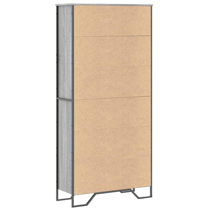 bogreol 80x31x169 cm konstrueret træ grå sonoma-eg
