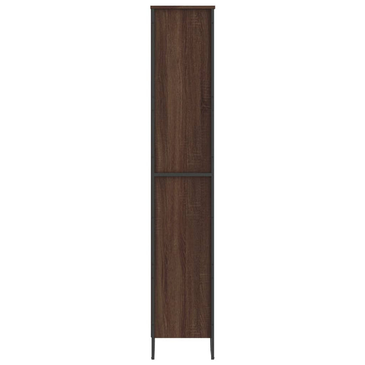 bogreol 80x31x169 cm konstrueret træ brun egetræ