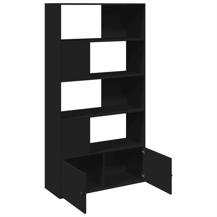 bogreol 100x36x189 cm konstrueret træ sort