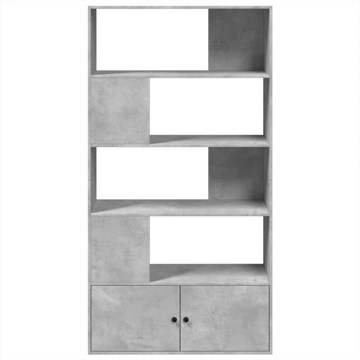 bogreol 100x36x189 cm konstrueret træ betongrå