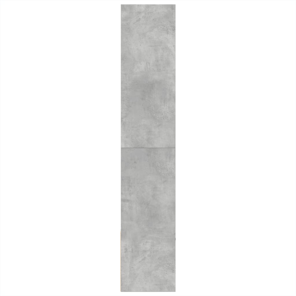 bogreol 100x36x189 cm konstrueret træ betongrå